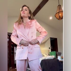 J. CREW Double-breasted lady blazer in structured satin Size 4